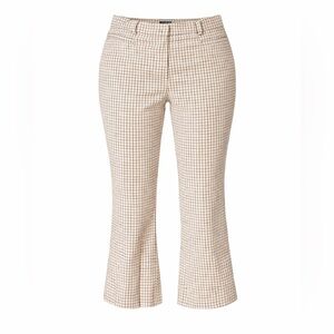 Maeve yellow/purple plaid the essential slim kick flare pants, size 20